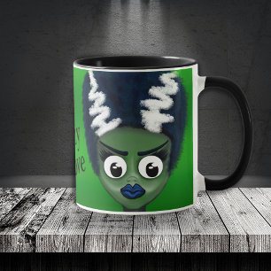 Taza De Café Personalizado Loco por Amor Novia de Frankenstein 