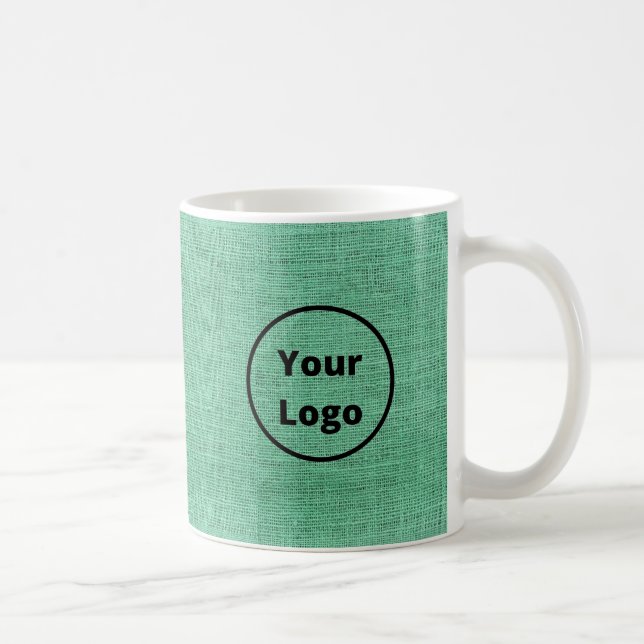 Taza De Café Personalizado logo color verde burlap (Derecha)