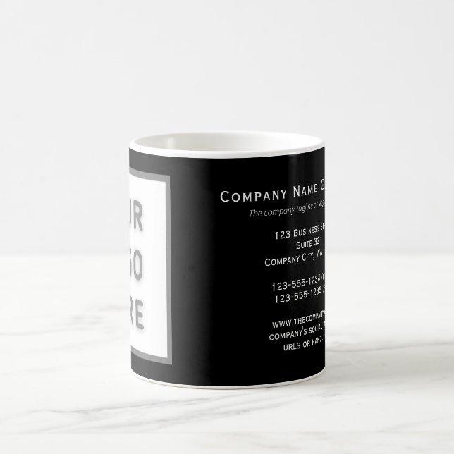 Taza De Café Personalizado Logo Text Template Business Card Bla (Centro)