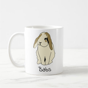 Taza De Café Personalizado Lop Rabbit Name Mug - Conejo persona