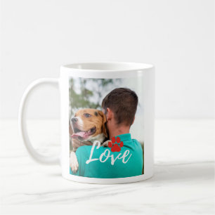 Taza De Café Personalizado LOVE Paw Imprimir Perro Perro Mascot
