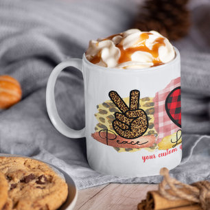 Taza De Café Personalizado Love Peace Corgi El día de San Valen