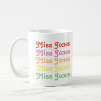 Taza De Café Personalizado Maestra Nombre Escuela Mug Personali