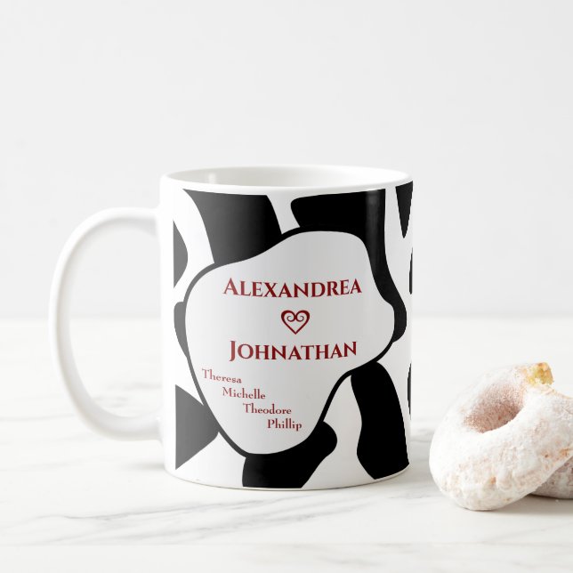 Taza De Café Personalizado Mamá Papá Familia Personalización Mo (Con donut)