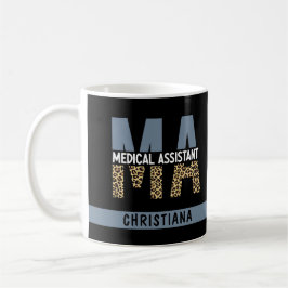 Taza De Café Personalizado MAMÁES Auxiliar Médico Leopard Print