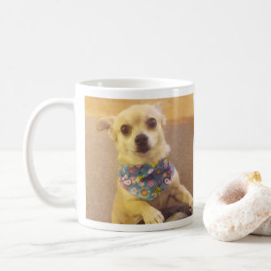 Taza De Café Personalizado Mascota de Cute Bandana Chihuahua