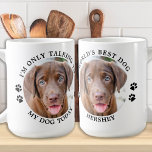 Taza De Café Personalizado Mascota Foto Graciosa Sólo estoy hab<br><div class="desc">¡Sólo estoy hablando con mi perro hoy! Sorprenda a su amante favorito de los perros este Día de la Madre, a sus Navidades o su cumpleaños con este super lindo mascota de fotos personalizado. Personalizar esta taza de amante del perro con las fotos favoritas de tu perro, y nombre y...</div>