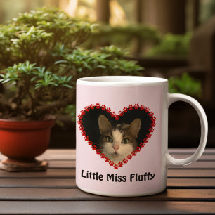 Taza De Café Personalizado mascota rosa foto paw imprime memori