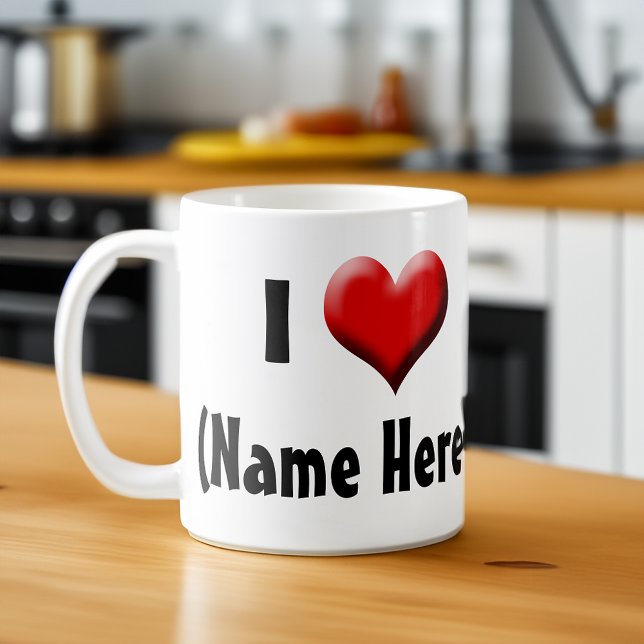 Taza De Café Personalizado Me Encanta... El día de San Valentín (personalized i love name coffee mug)