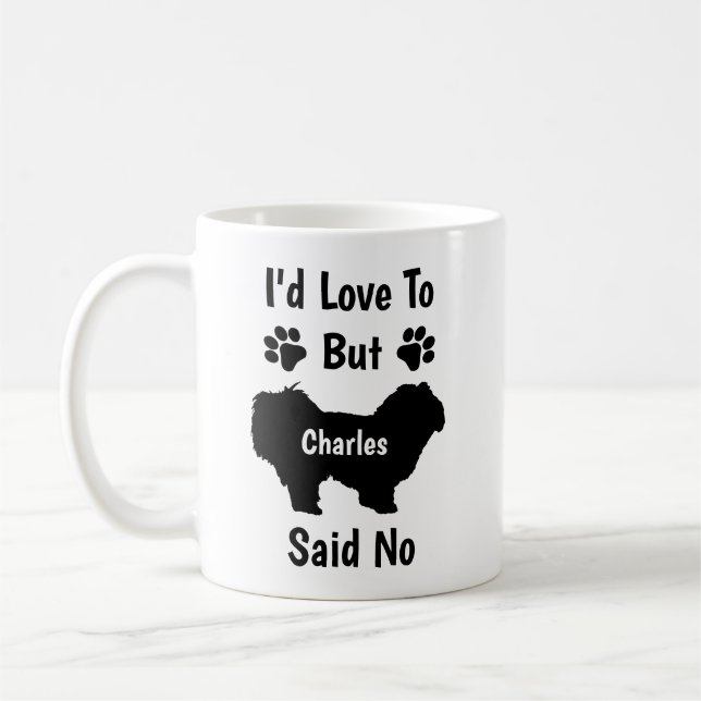 Taza De Café Personalizado me encantaría pero mi perro maltés d (Izquierda)