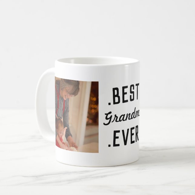 Taza De Café Personalizado Mejor Abuela De La Historia 2 Foto M (Anverso izquierdo)