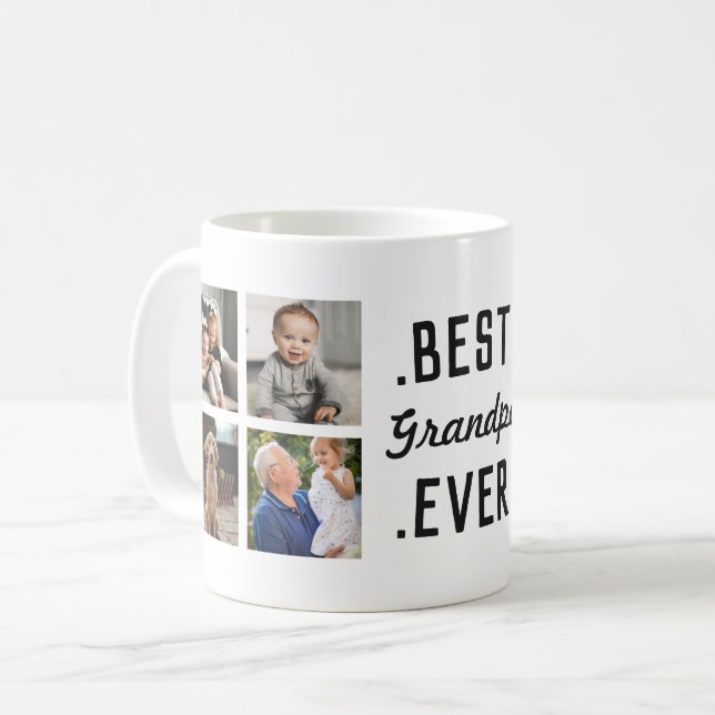 Taza De Café Personalizado Mejor Abuelo Foto Mug (Anverso izquierdo)