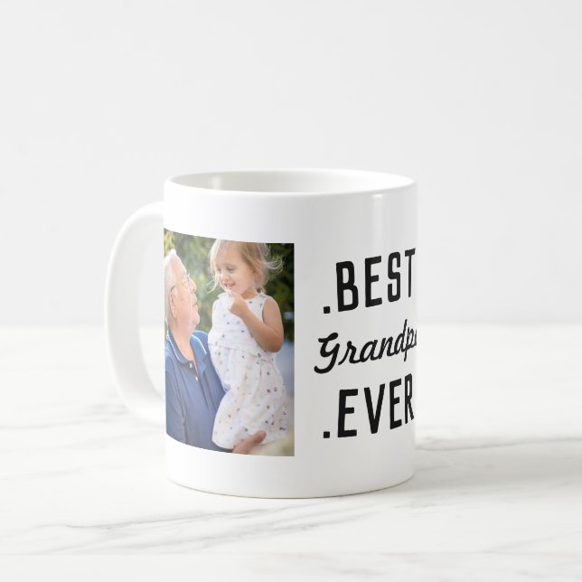 Taza De Café Personalizado Mejor Abuelo Nunca 2 Foto Mug (Anverso izquierdo)