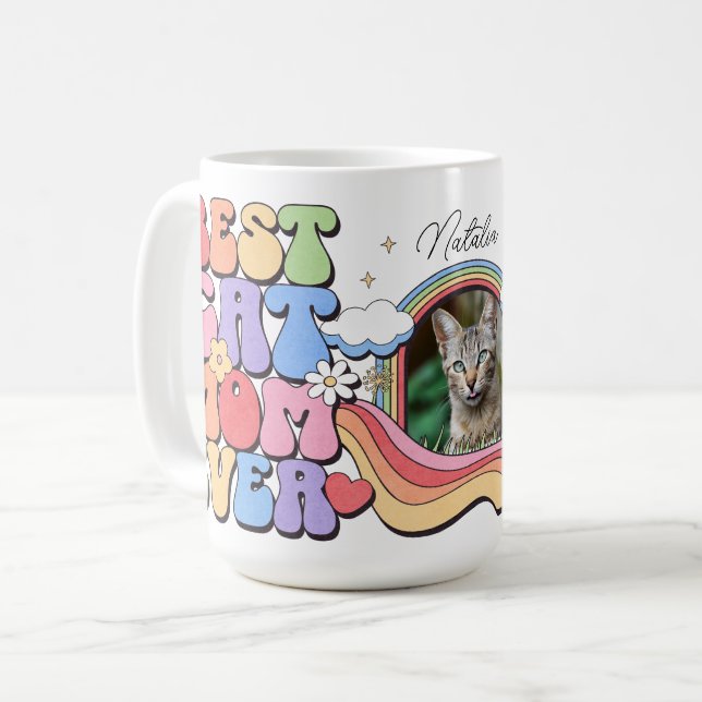 Taza De Café Personalizado Mejor Mamá Gato Que Nunca Personaliz (Anverso izquierdo)