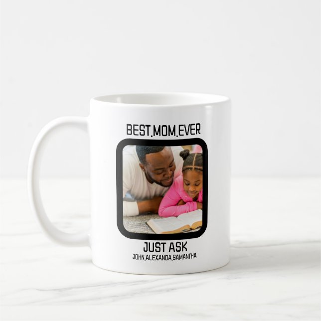 Taza De Café Personalizado Mejor Mamá Preguntar A Los Niños Nom (Izquierda)