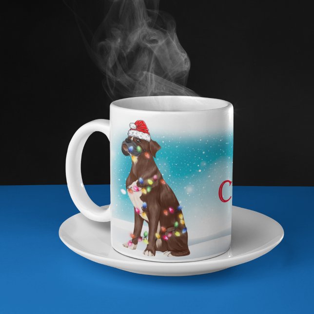 Taza De Café Personalizado Merry Christmas Boxer Dog Lover (Subido por el creador)