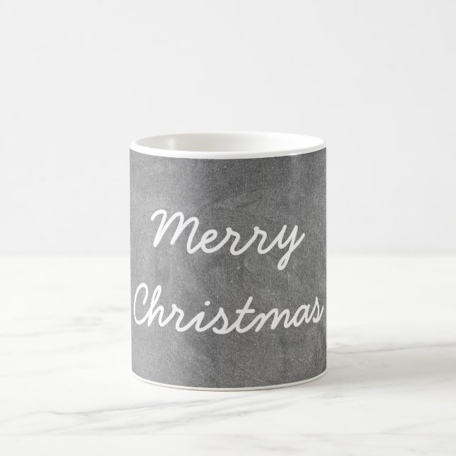 Taza De Café Personalizado Merry Christmas Chalkboard Typograph (Centro)