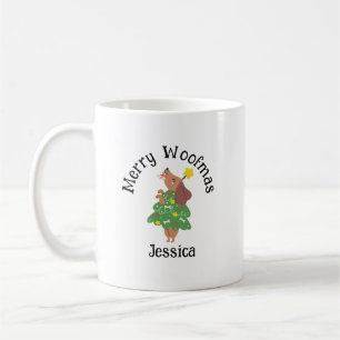 Taza De Café Personalizado Merry Woofmas Mug - Navidades de pap