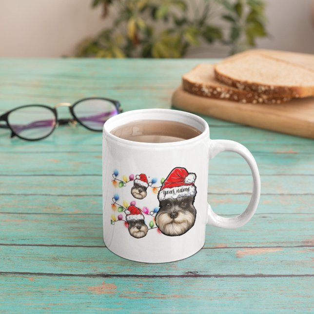 Taza De Café Personalizado Miniatura Schnauzer Mascota Navidade (Subido por el creador)