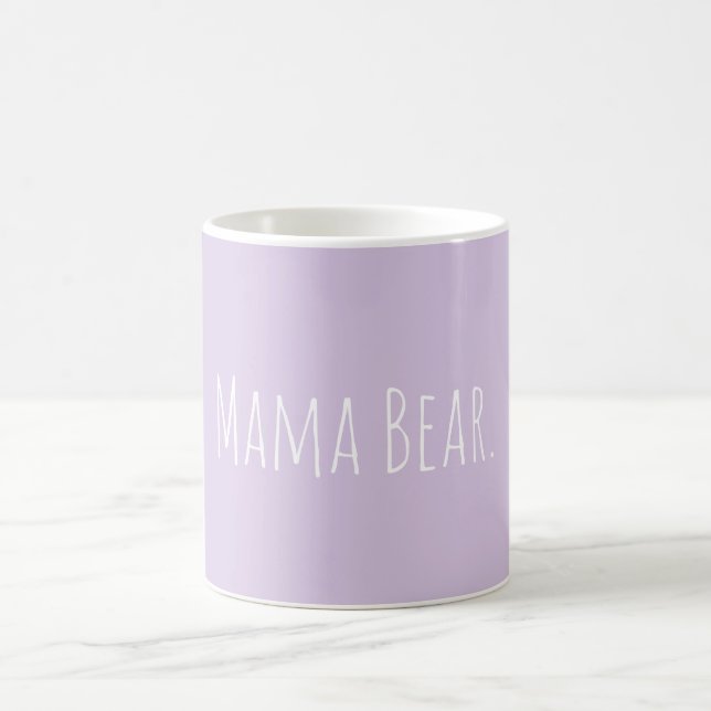 Taza De Café Personalizado Minimal Mama Bear Lilac Purple (Centro)