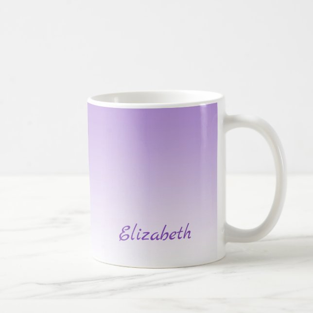 Taza De Café Personalizado Minimalista Purple Ombre (Derecha)