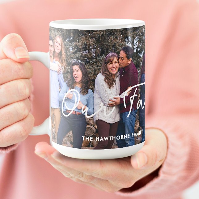 Taza De Café Personalizado moderno de fotografía familiar texto (Subido por el creador)