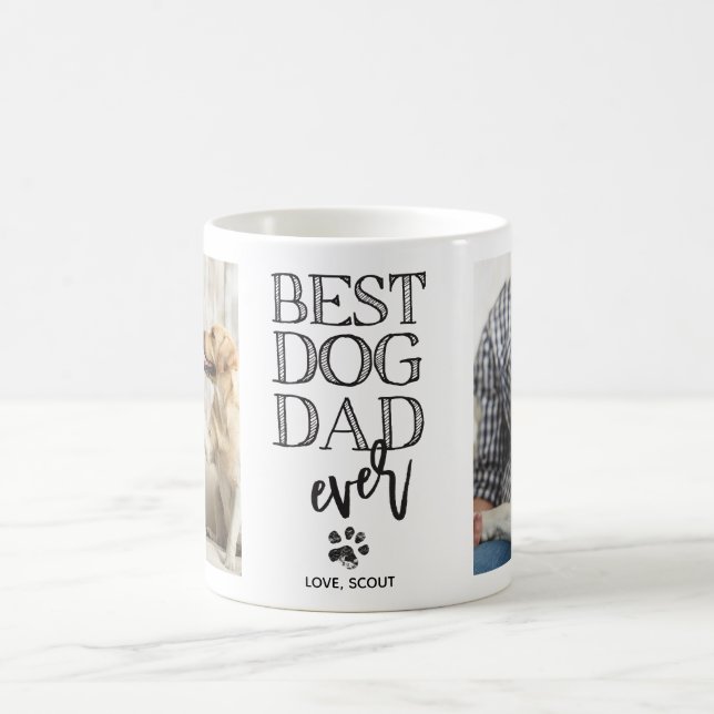 Taza De Café Personalizado moderno foto mejor papá perro (Centro)