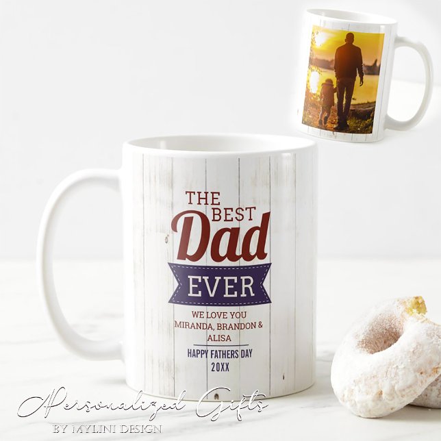 Taza De Café Personalizado moderno mejor foto de papá (Subido por el creador)