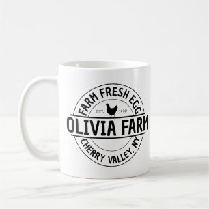 Taza De Café Personalizado moderno Nombre de la granja Egg Deal