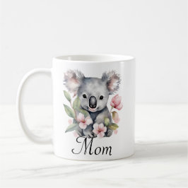 Taza De Café Personalizado Mom Koala Bear Floral Personalizado