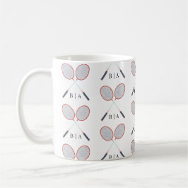 Taza De Café Personalizado Monogram Badminton
