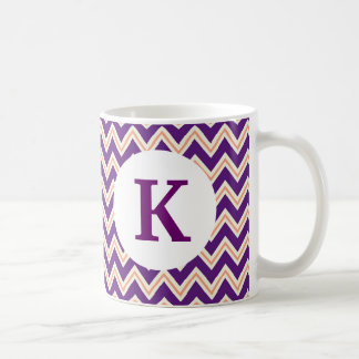 Taza De Café Personalizado Monograma Café impreso Mug Purple Ch