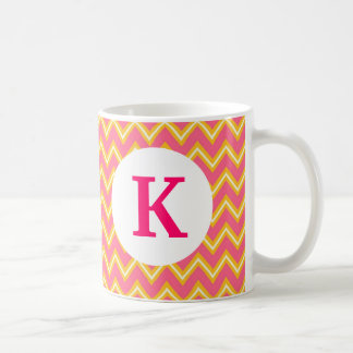 Taza De Café Personalizado Monograma Café Imprimido Chevron Ros