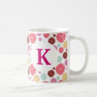 Taza De Café Personalizado Monograma Café Imprimido Flores de B