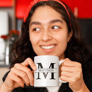 Taza De Café Personalizado Monograma Nombre inicial Café Mug