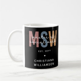 Taza De Café Personalizado MSW Master en Obra Social Graduación