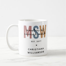 Taza De Café Personalizado MSW Master en Obra Social Graduación