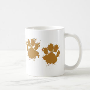 Taza De Café Personalizado Muddy Dog Paw Print