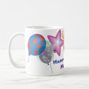 Taza De Café Personalizado Mug Happy Birthday Cute coloridos gl