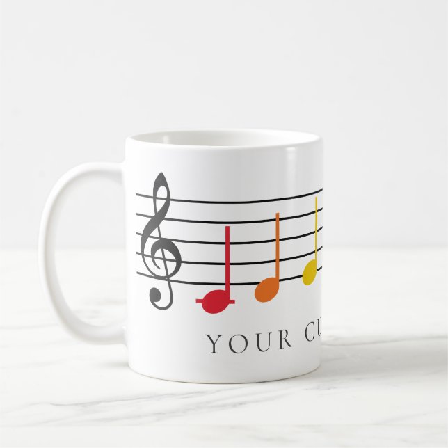 Taza De Café Personalizado Music Notes Rainbow Teacher Gift (Izquierda)