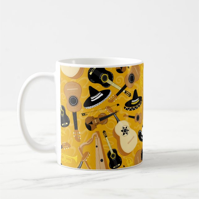 Taza De Café Personalizado musical mexicano Mariachi patrón ama (Izquierda)