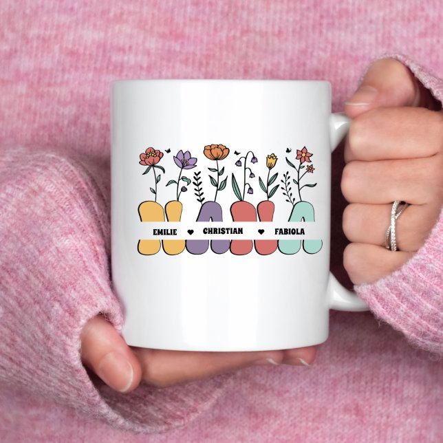 Taza De Café Personalizado Nana y niños nombran regalo del Día  (Subido por el creador)