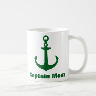 Taza De Café Personalizado Nautical Forest Green Anchor Mug