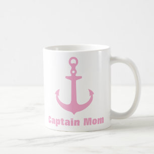 Taza De Café Personalizado Nautical Pink Anchor Mug
