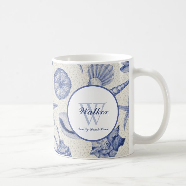 Taza De Café Personalizado Náutico Temático De Las Agujas Azule (Derecha)