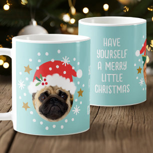 Taza De Café Personalizado navidad Foto Funny Elf Santa Mascota