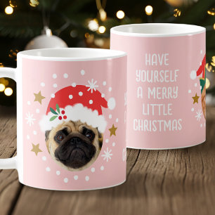 Taza De Café Personalizado navidad Foto Funny Elf Santa Mascota