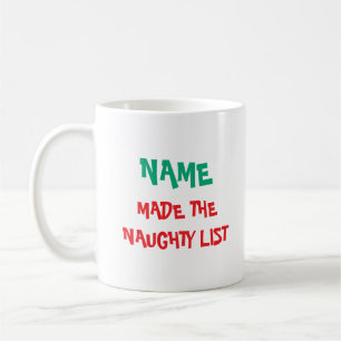 Taza De Café Personalizado Navidades Naughty List Mug