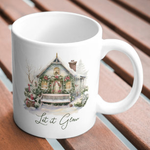 Taza De Café Personalizado Navidades verdes de nieve en inviern