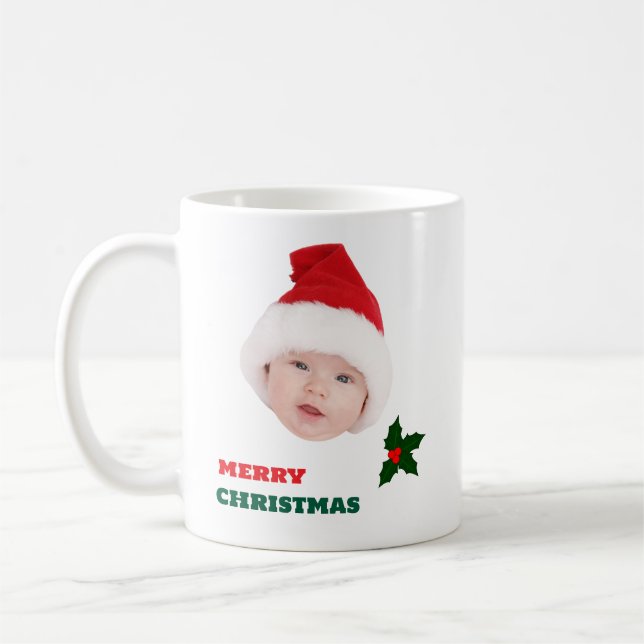 Taza De Café Personalizado navideño personalizado Face bebé (Izquierda)